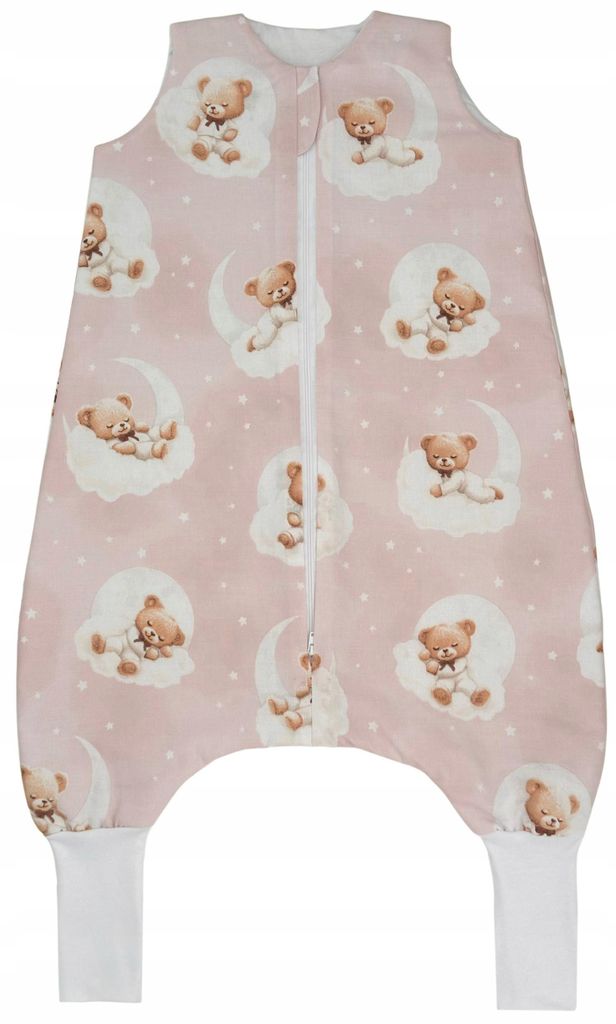Gefütterter Babyschlafsack mit Füßen und Socken 1.0 TOG 100% Baumwolle M 92-104