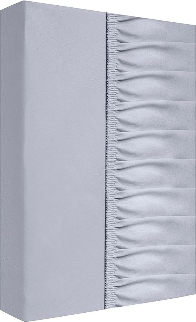Spannbettlaken mit Gummiband, Baumwollsatin Exklusiv 200x220cm Silber