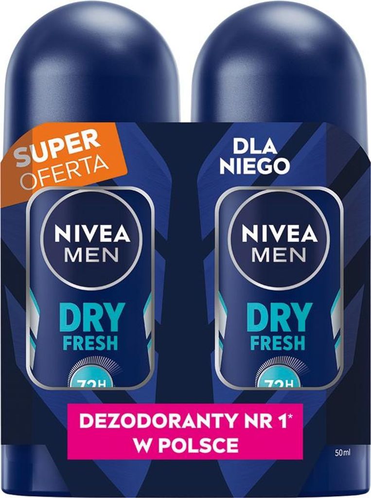 NIVEA Men Antitranspirant Roll-on Dry Fresh DUO 2x50 ml