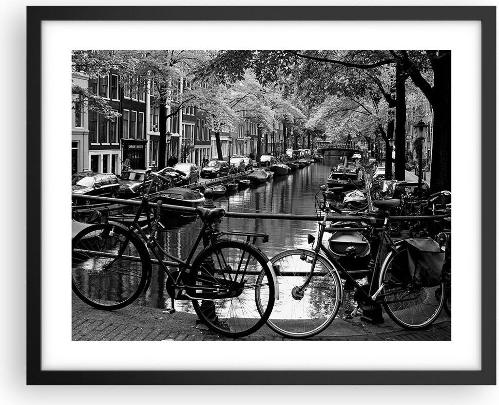 Gerahmtes Poster - Schwarzer Rahmen - Holland Kanal - 50x40 cm - Wand Bild - Wanddeko - Wandbilder - Kunstposter - Wandposter - Bilderrahmen - Bild...