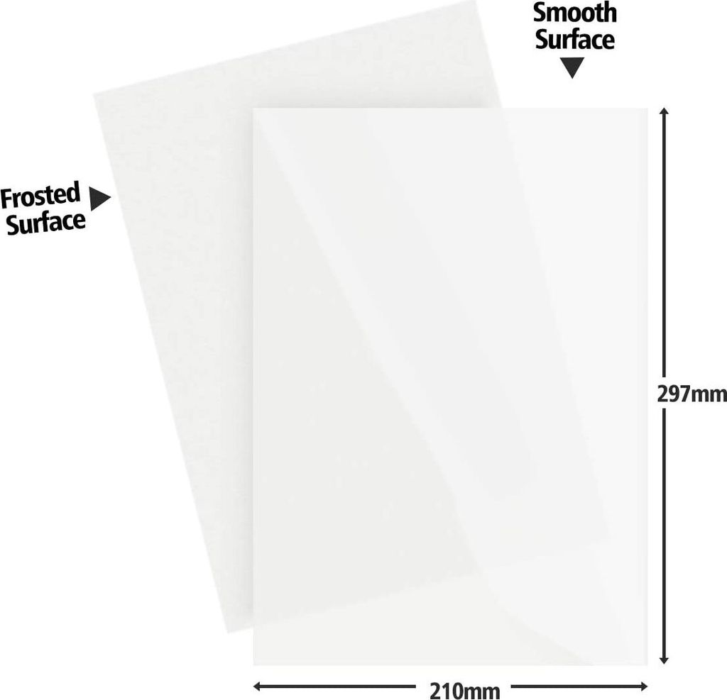 10 Blätter Schrumpffolien A4 - Bedruckbar Für Inkjet-Drucker, Glänzend Weiß