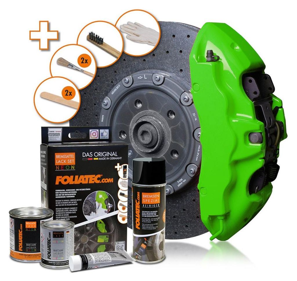 Set di vernici per pinze freno Foliatec - Verde NEON - 4 Immagine del prodotto 