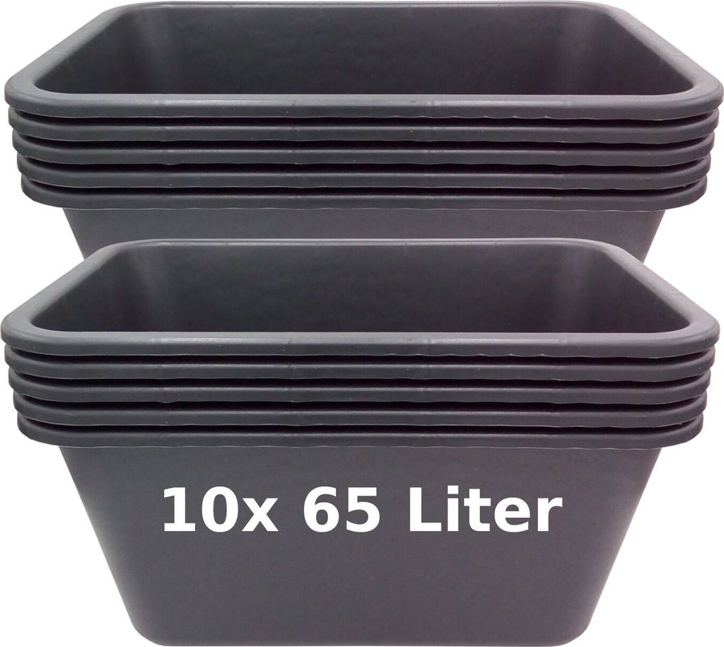 5/10er Set Pflanzwanne Mörtelkasten Pflanzkübel Zementkübel Maurerkasten