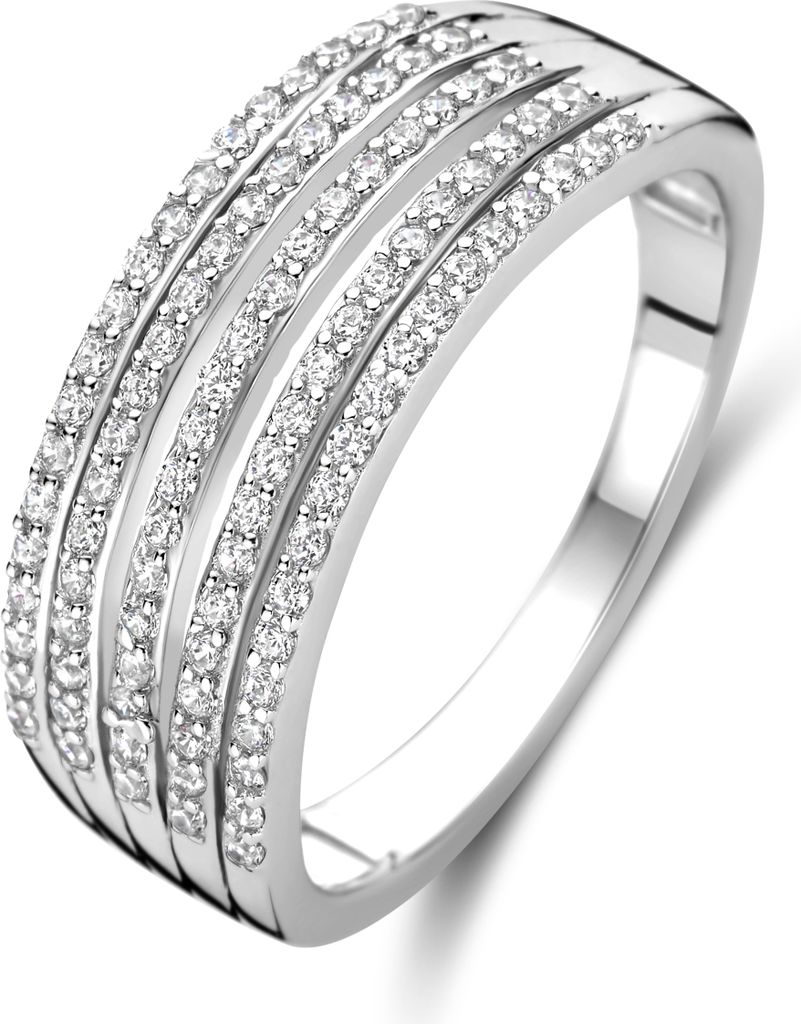 New Bling - 9NB-1428-50 - Silberring mit Zirkoniasteinen - 925 Sterlingsilber - rhodiniert