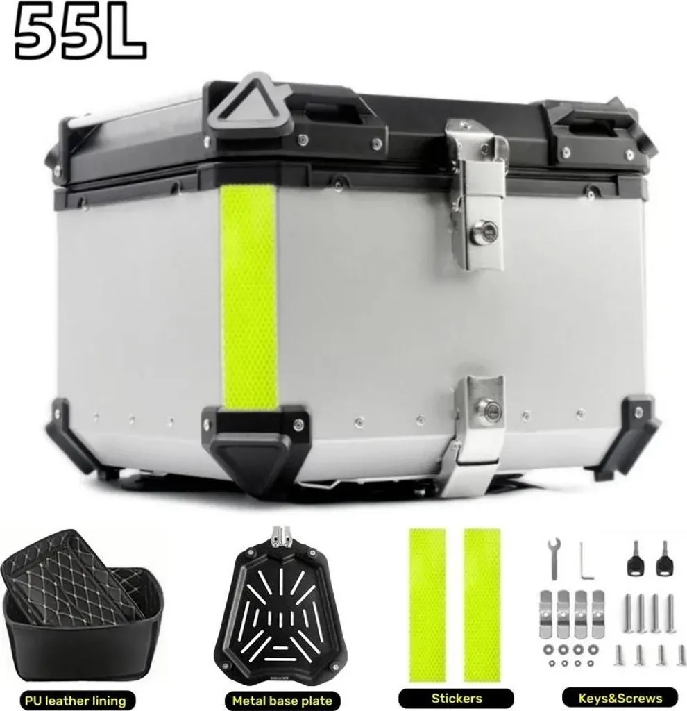 Top Case 55L Aluminium Argent Étanchéité Renforcée - Design Aventure - 2