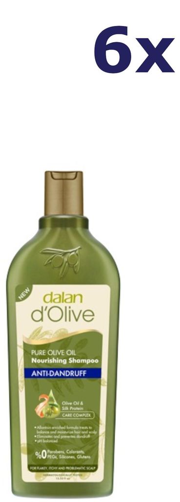 6x Dalan d'Olive Anti-Schuppen-Shampoo 400 ml
