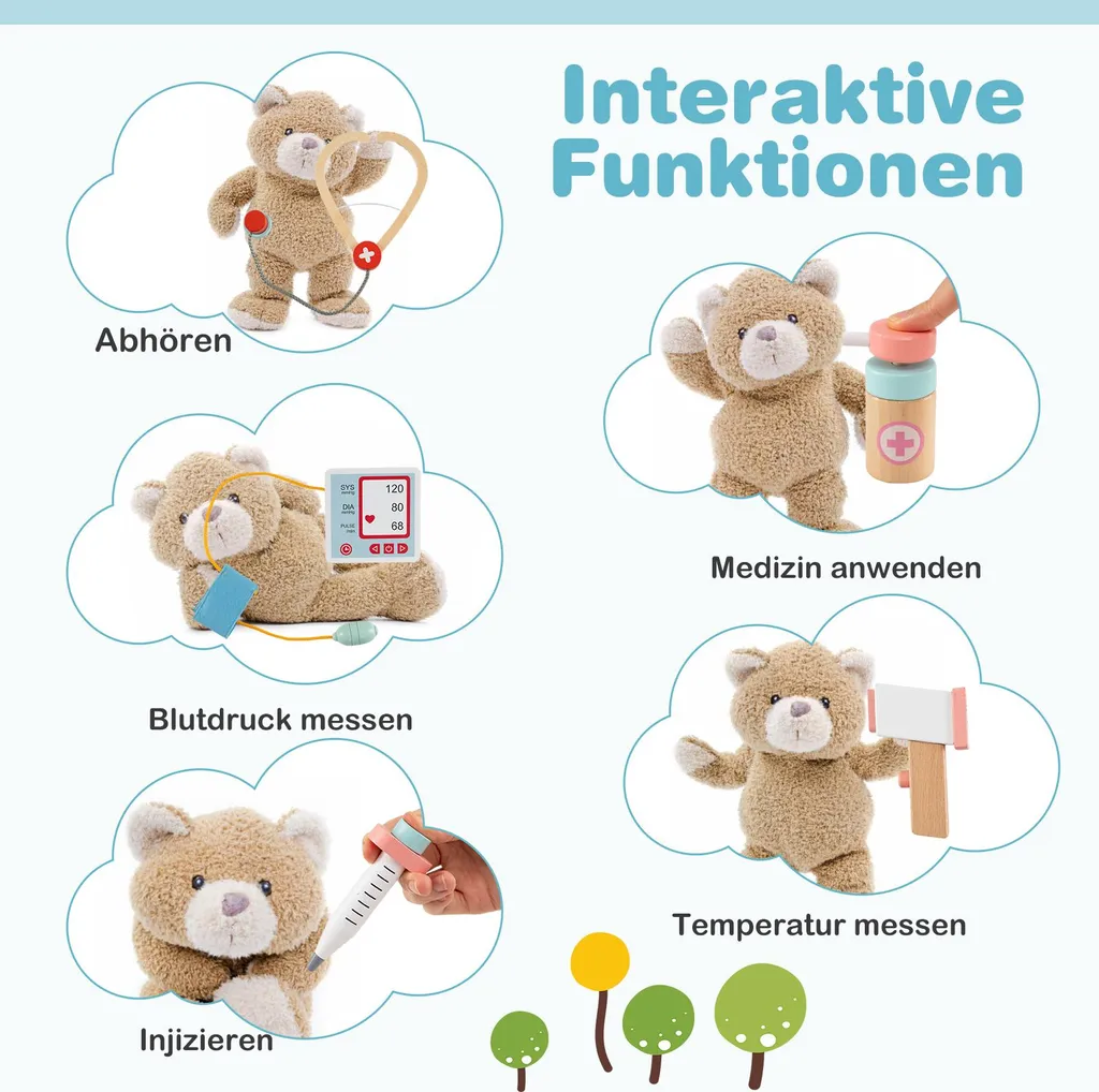 Jeu de Docteur Enfant Bleu : Station Médicale Interactive 24 Accessoires - 4