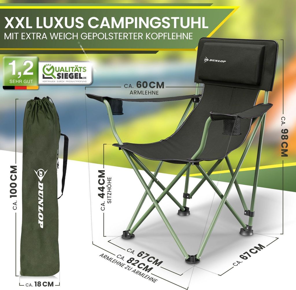 Dunlop Campingstuhl faltbar XXL