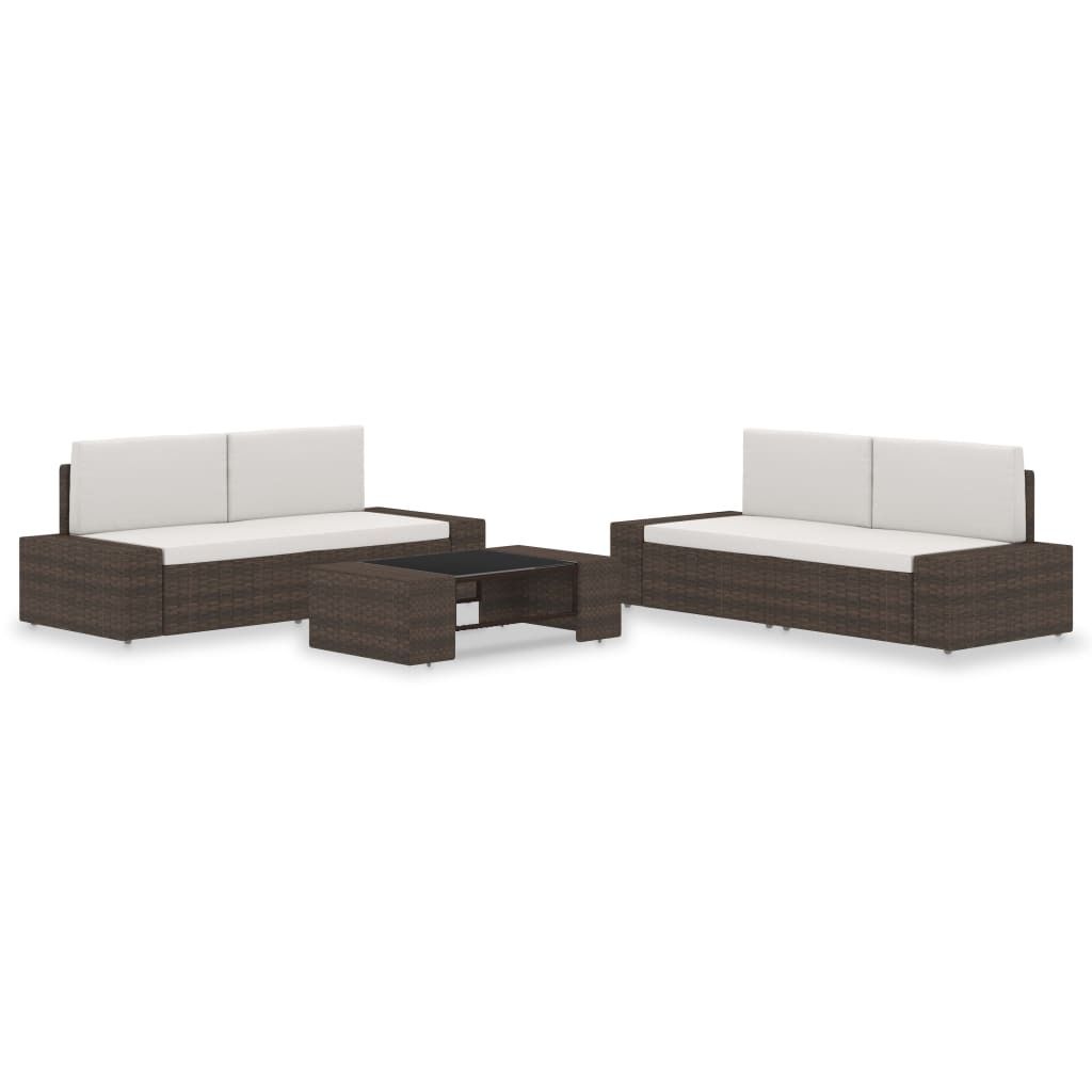 "2026 Promotion" 5-tlg. Garten-Lounge-Set - Sitzgruppe - Poly Rattan Braun - Gartenmöbelset CC3279