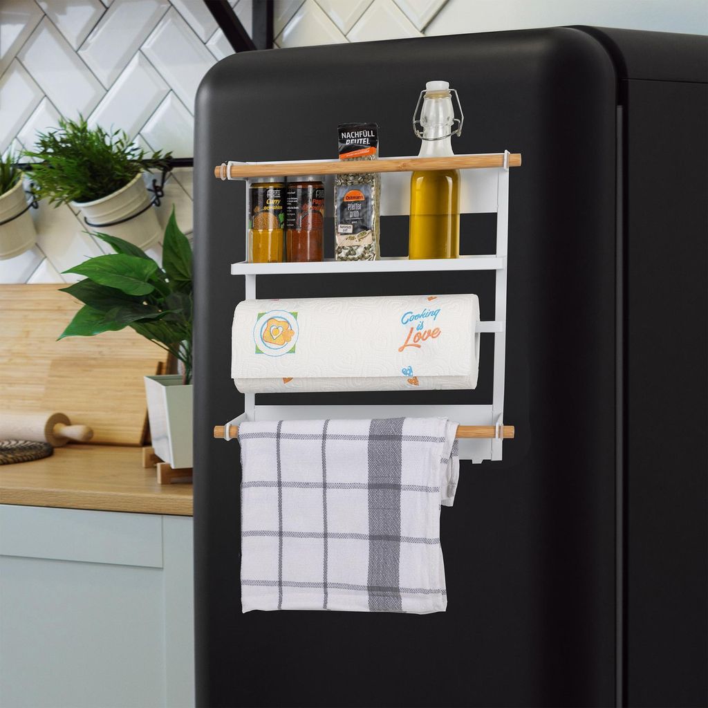 Magnetisches Küchenregal Regal Metall weiß 30x8x34 cm