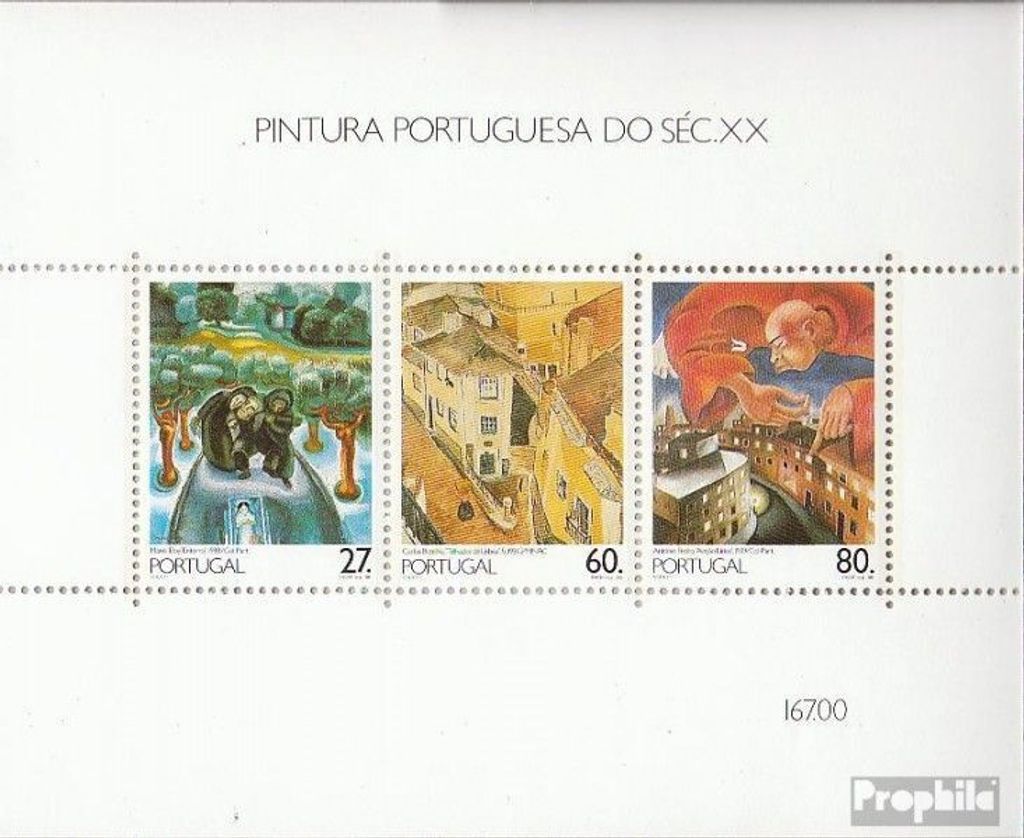 Briefmarken Portugal 1988 Mi Block61 (kompl.Ausg.) gestempelt Gemälde