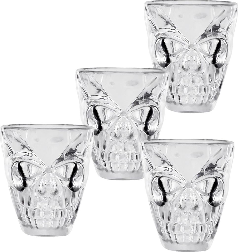 4 poháre na panáky - lebka - plastové - cca 50 ml Obrázok produktu 