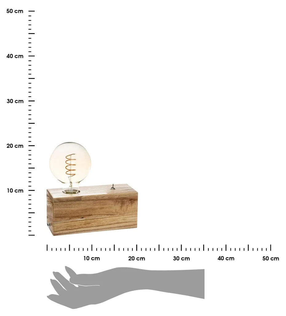 Lampe à pose libre avec base en bois véritable de format 20x20x8,8cm - 6