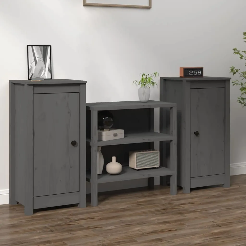 Maison Exclusive - Credenze 2 pezzi Grigio 39x35x80 cm Legno massello di pino