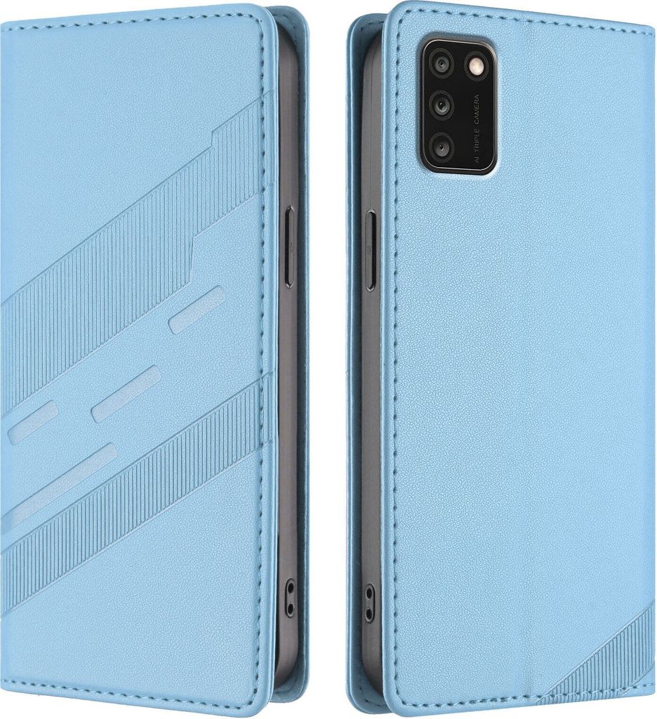 Hülle für TCL A3X, Kunstleder Brieftaschen Handyhülle mit Kartenfach und Standfunktion Hellblau