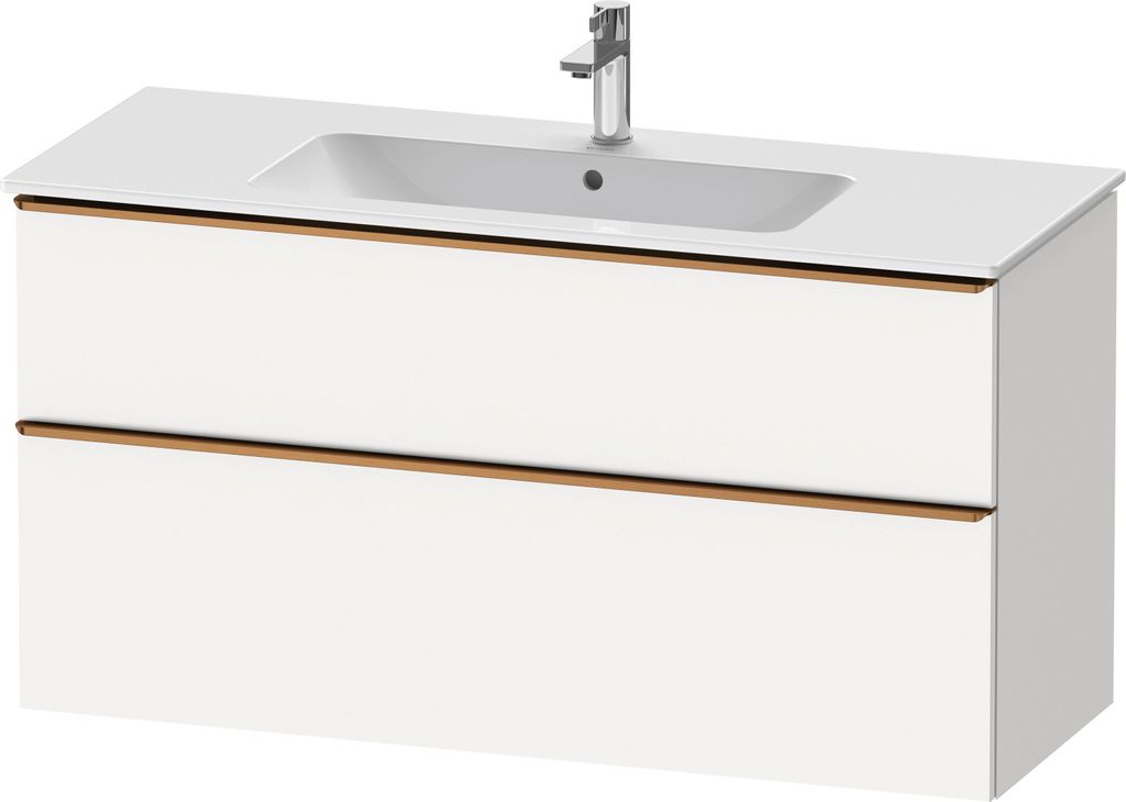 Duravit D-Neo Waschtischunterbau wandhängend, 1210x625x462mm, 1 Auszug, 1 Schubkasten, mit Griff Bronze gebürstet, DE4364004180000