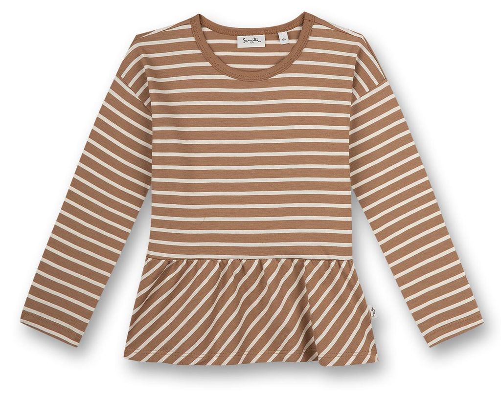 Sanetta Pure Mädchen-Langarmshirt beige Ringel 80