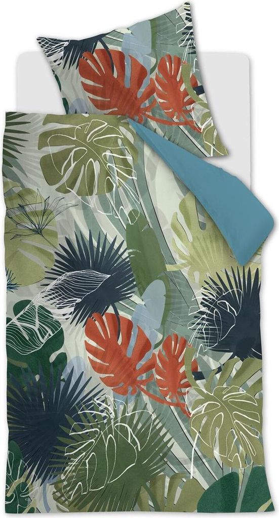 Beddinghouse Renforcé-Bettwäsche-Garnitur Paper Leaves Farbe Multi Größe 155 x 220 cm + 1x 80 x 80 cm