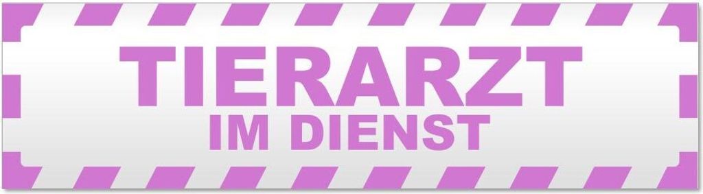 Kiwistar - Autoaufkleber - Flieder - 45 x 12 cm - Tierarzt im Dienst gestreift - Hinweis Aufkleber Sticker für Auto, Kfz, Fahrrad, PKW, LKW