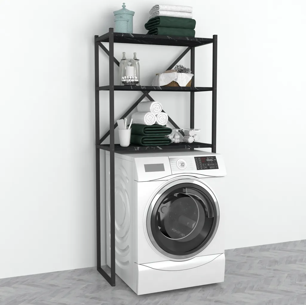 Rangement dessus machine à laver pour optimiser petite salle de bain