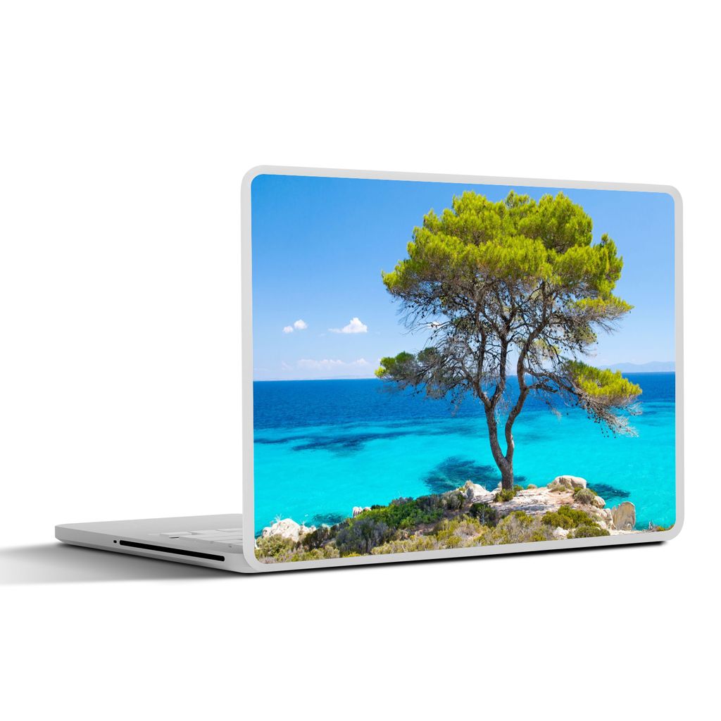 MuchoWow Laptop Aufkleber Sticker Cover Baum - Meer - Tropisch - Sommer 31x22.5 cm - Laptop-Deko