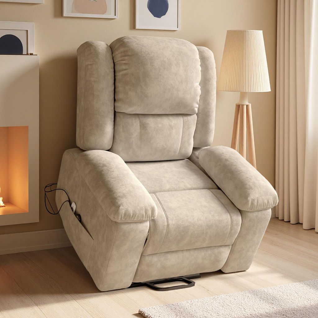 INONEFT Relaxfauteuil, tv-stoel met opstahulp en USB-poort, Productafbeelding 