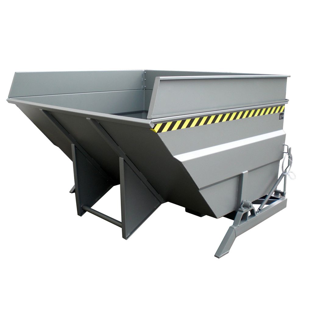 BAUER Kippbehälter - 4.000 l - 2.500 kg - Muldenkippbehälter - Selbstkipper - mausgrau
