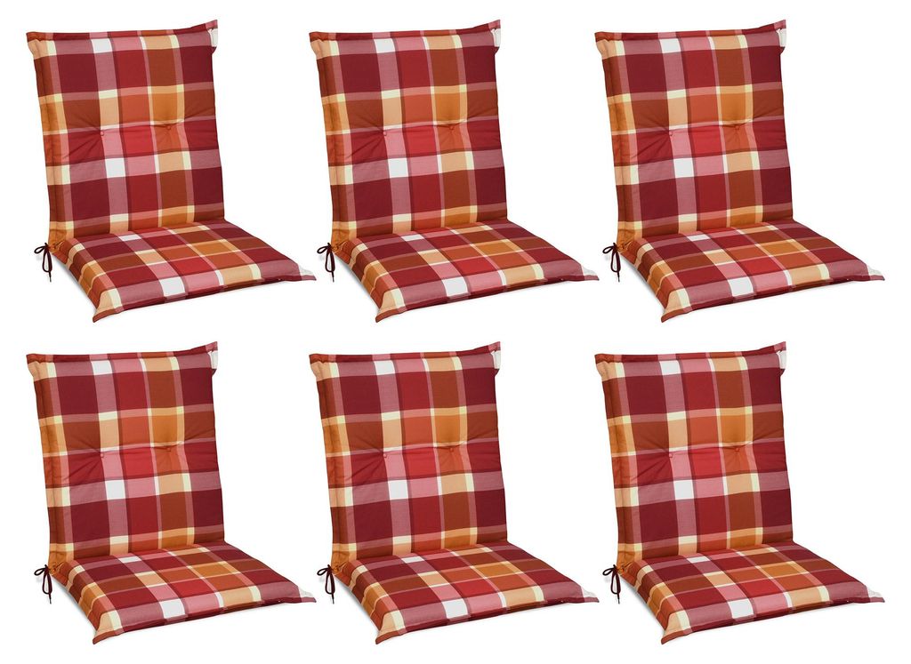 Beautissu 6er Set Sunny RO Niedriglehner Auflagen 100x50 cm Produktbild 