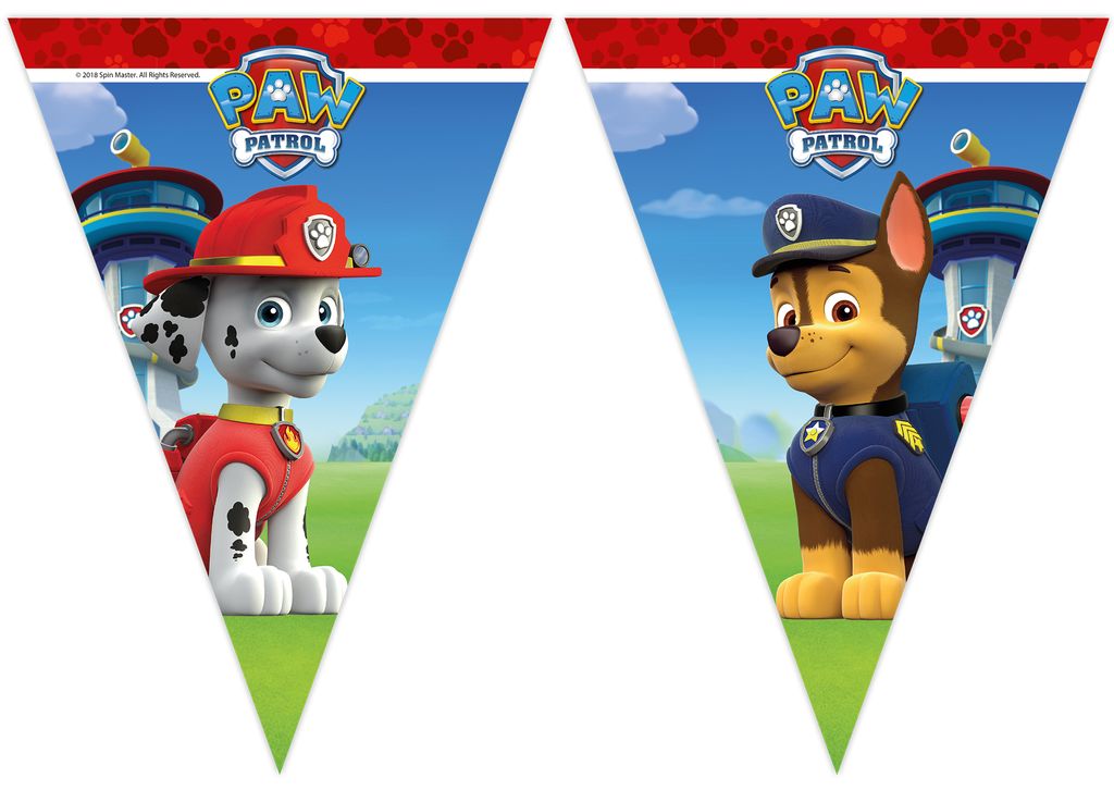 Procos 81369 Wimpelkette für Party, Paw Patrol, mehrfarbig, Image du produit 