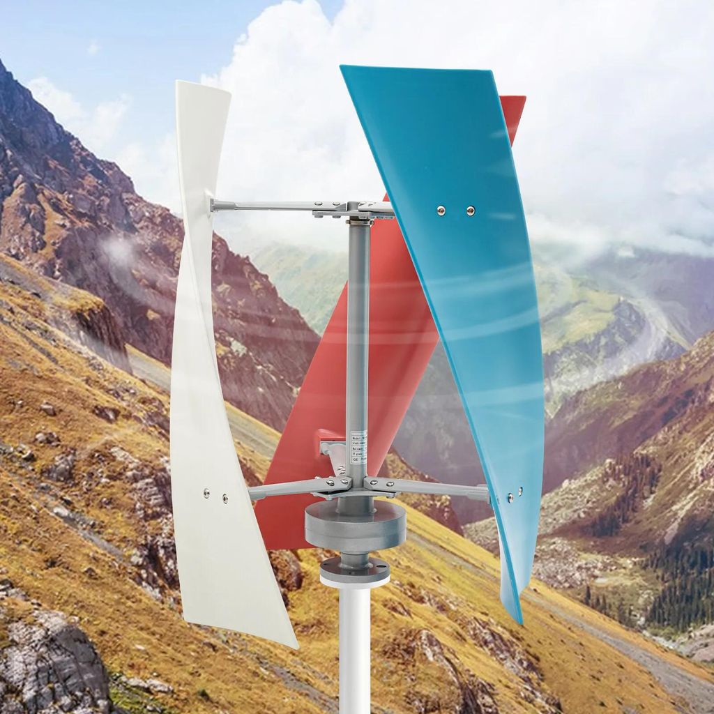 Vertikale Helix-Windturbine - Windgenerator - 400 W 12 V - 3 Rotorblätter - Dreiphasen-AC Permanentmagnet - Montageset - Tragbar