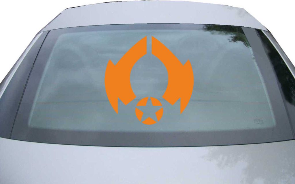 Indigos UG - Aufkleber Heckscheibe & Motorklappe DE7112 - orange - 600x600 mm - Alte Republik - Auto Scheiben Fenster Heckklappe Tuning Racing JDM ...