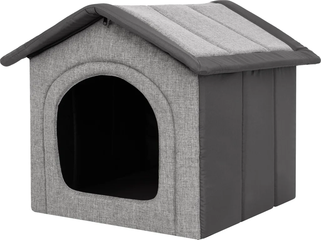 Casetta Pieghevole per Cani 70x60 Grigio Grafite | Interno ed Esterno