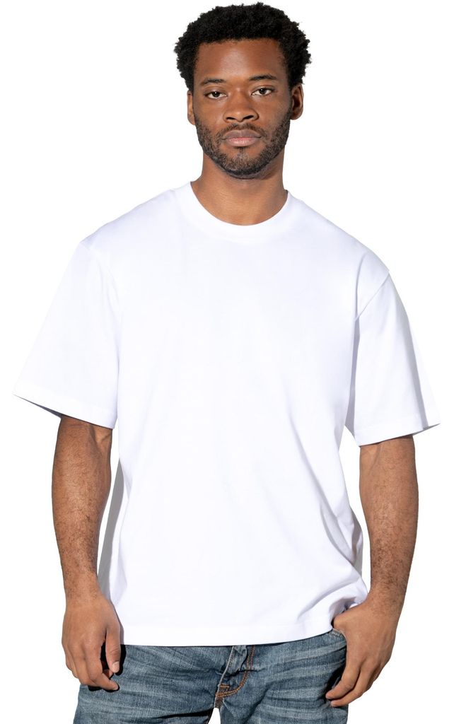 STARK SOUL Herren Oversize T-Shirt Heavy Weight, Baumwolle, Weiss, Gr.: S