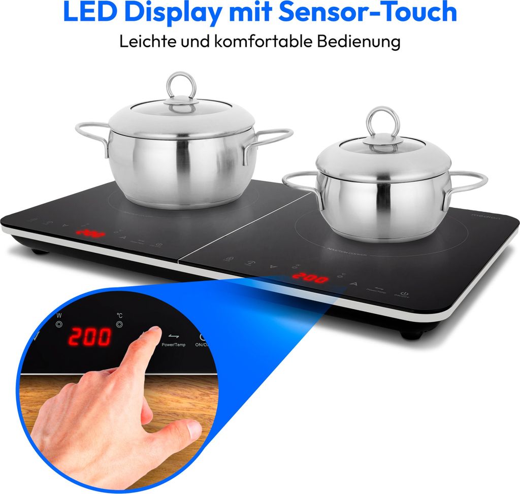 MEDION Doppel-Induktionskochplatte, 3500 Watt, Zwei