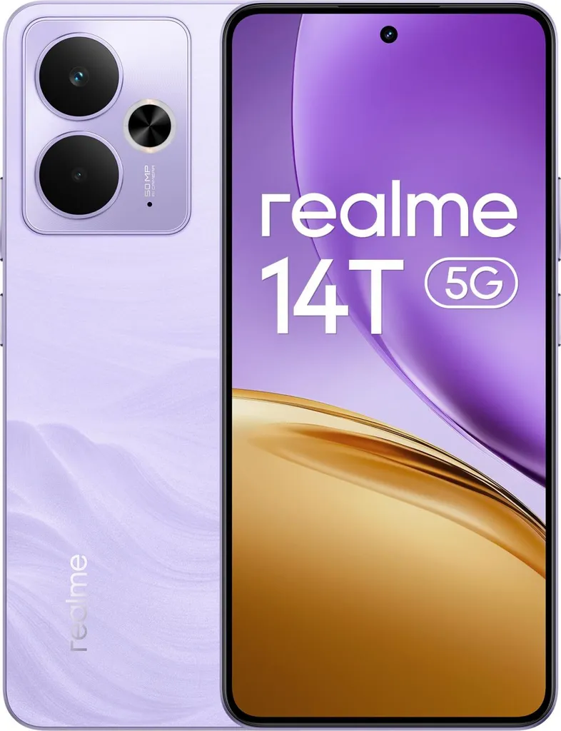 Smartphone de 6.67 pouces realme 14T pour le streaming et les jeux