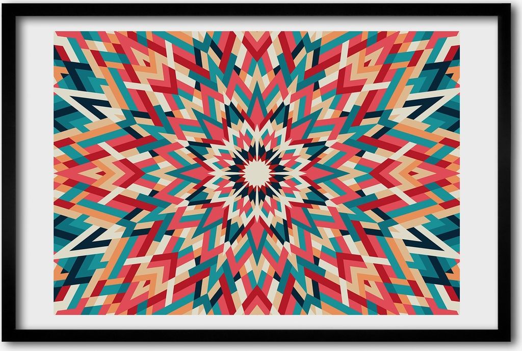 Bild 60x40 MDF-Rahmen, Wandkunst Kaleidoskop