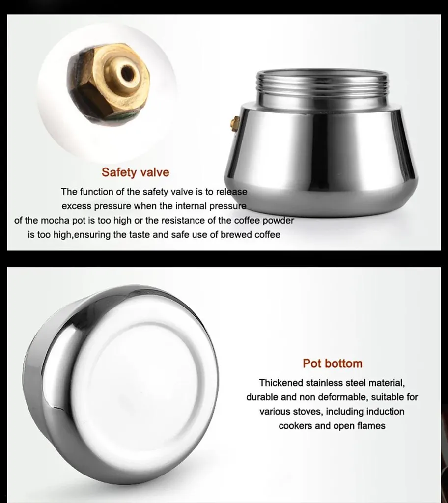 Cafetière expresso inox 200 ml durable - Design gris clair épuré