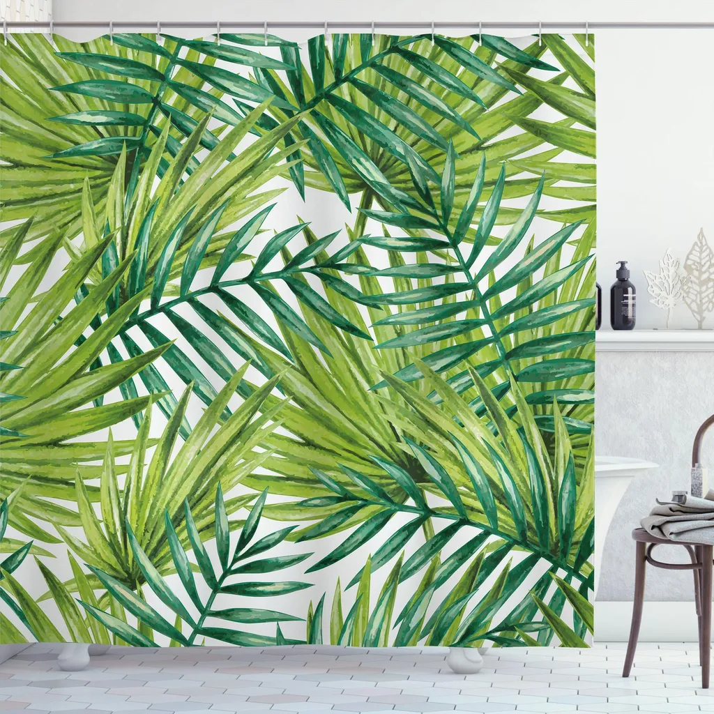 Sogno Tropicale: Tenda Doccia ABAKUHAUS 240cm - Natura in Bagno
