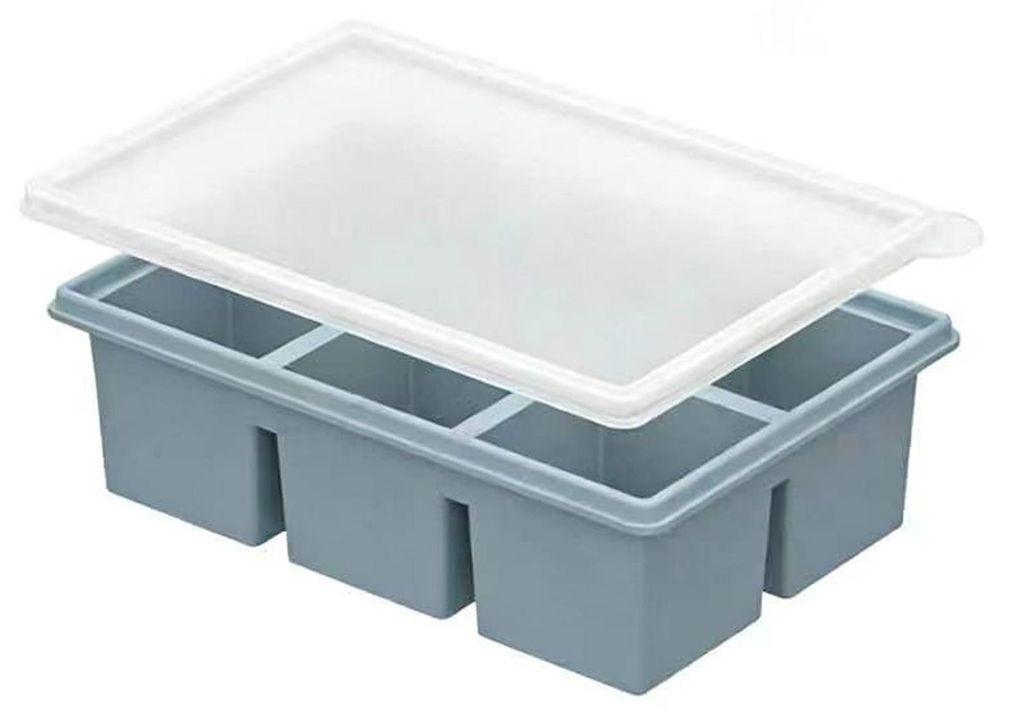 Große Eiswürfelform mit Deckel, lebensmittelechtes Silikon, stapelbar, leicht zu lösen, antihaftbeschichtet, ideal für Whiskey-Cocktails