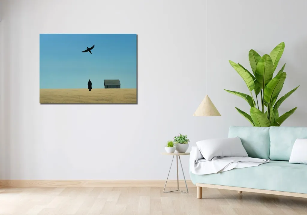 Tableau moderne 100 x 70 cm Seul et libre - Impression haute définition