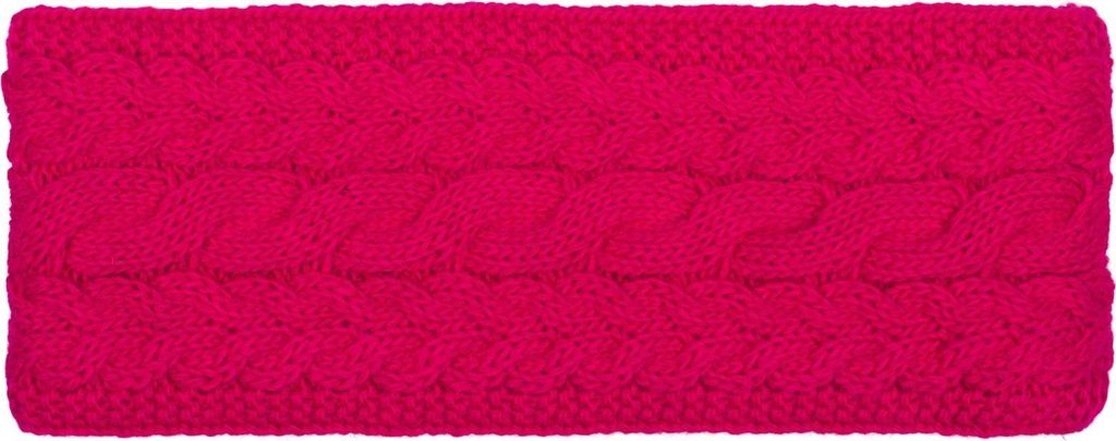 styleBREAKER Damen Strick Stirnband einfarbig mit Zopfmuster, Thermo Fleece Futter, Winter Headband Uni 04026058