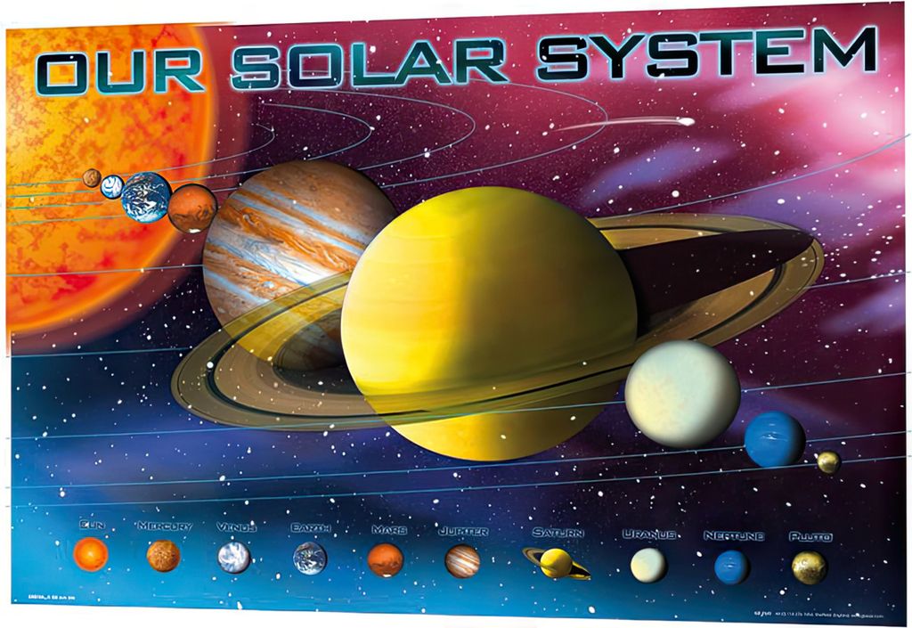 Unser Sonnensystem 3D Poster 67 x 47 cm