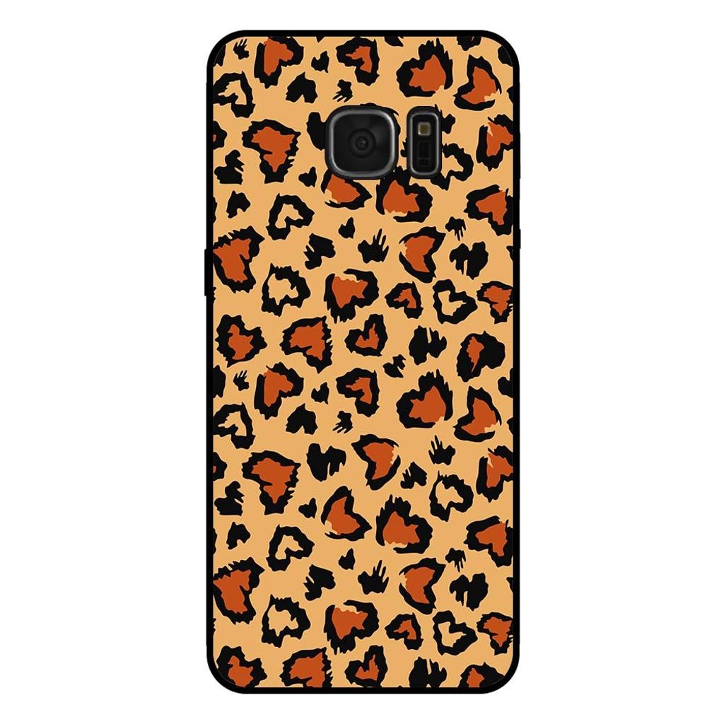 Smartphonica Handyhülle für Samsung Galaxy S7 Edge mit Tiger-Print - Panther Print Back Cover - Braun