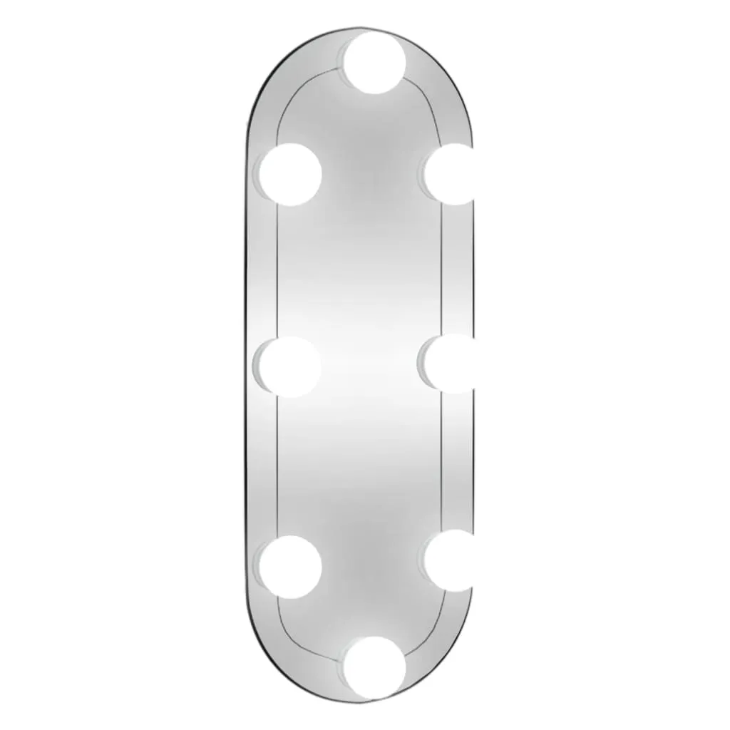 Specchio Parete Design Ovale 15x40 cm con LED - Vetro Moderno