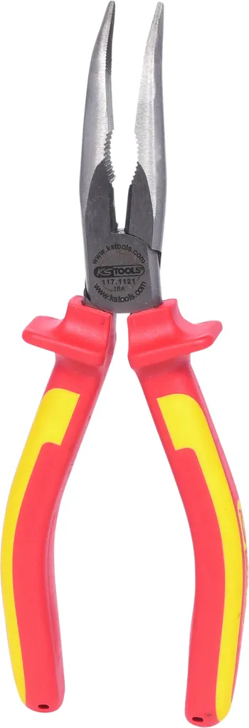 KS TOOLS ERGOTORQUE VDE Pince à bec plat courbée 205mm - Réf 117.1121