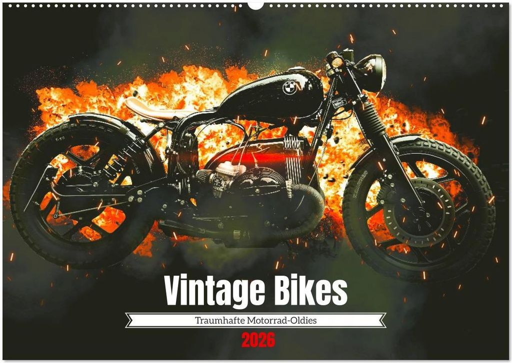 Vintage Bikes. Traumhafte Motorrad-Oldies (Wandkalender 2026 DIN A2 quer), CALVENDO Monatskalender