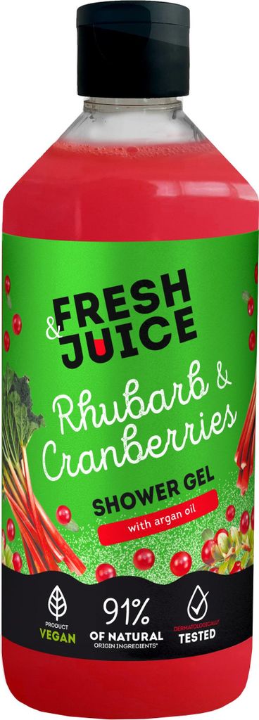 FRESH JUICE Duschgel mit Rhabarber- und Cranberrygeschmack, 473 ml
