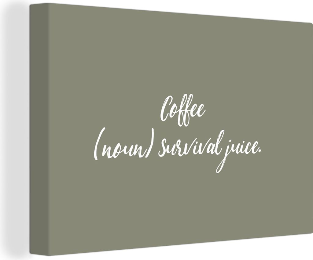 OneMillionCanvasses - Leinwandbilder - 150x100 cm, Zitate - Sprichwörter - Kaffee Überlebenssaft - Kaffee Definition - Wörterbuch, Wandbilder ...