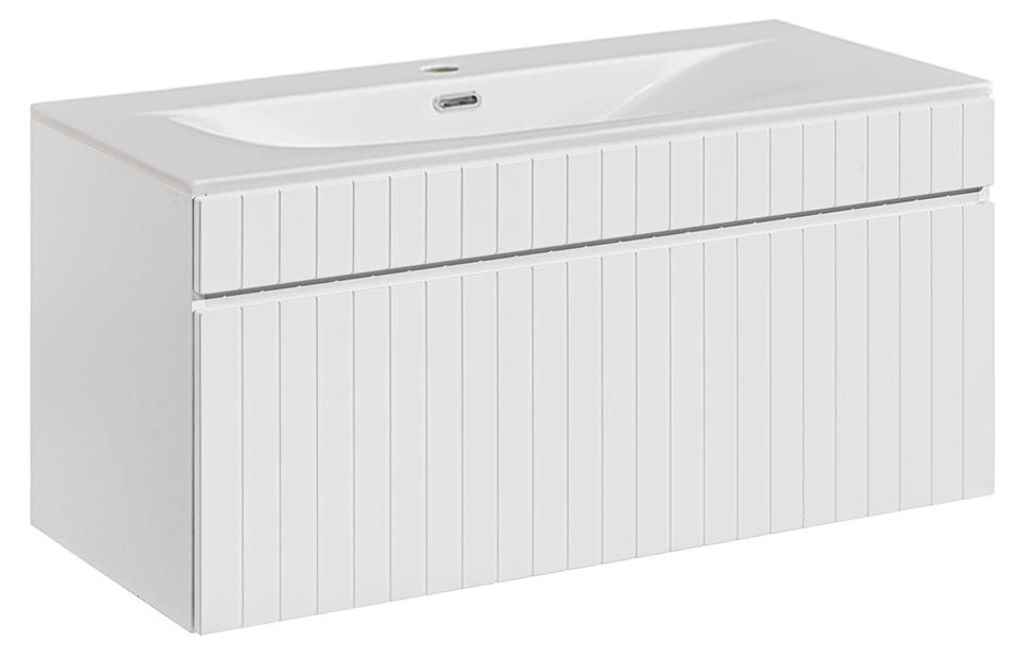 Waschtisch 100cm Zelie mit 1 Schublade, Weiß