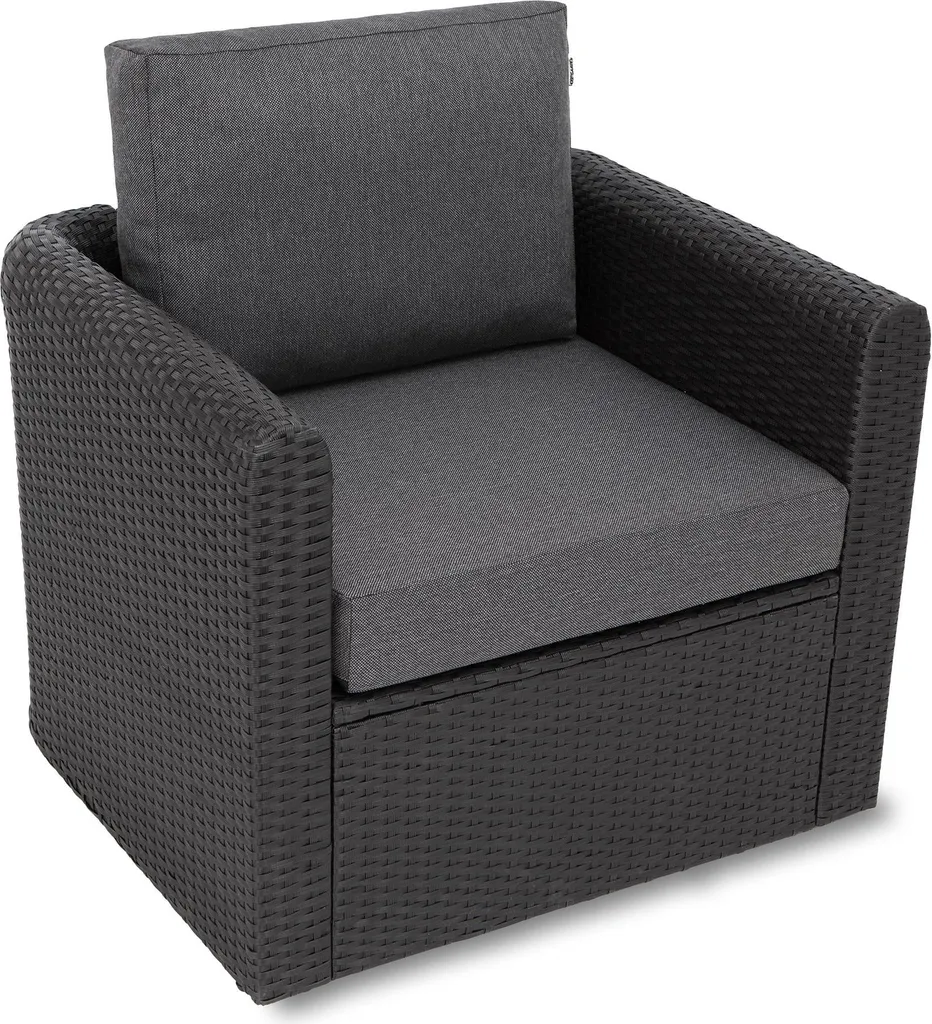 Cuscini Poltrona Rattan Mia Tech Nero 60x55 - Comfort Hobbygarden